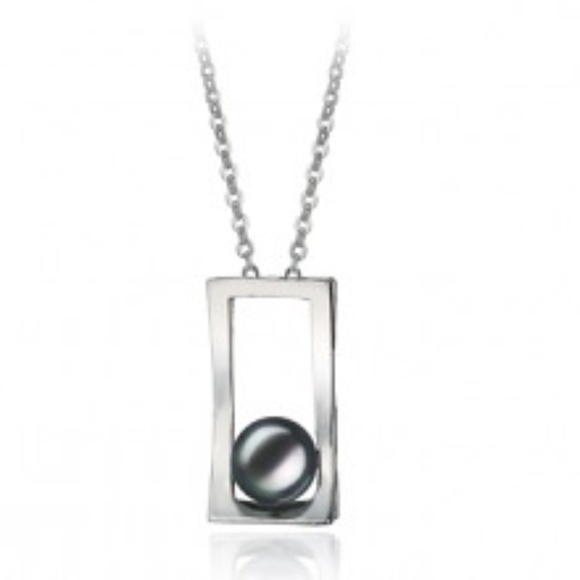 NWOT 7-8mm AA Quality Freshwater Cultured Pearl Pendant in Athena Black - Picture 10 of 11